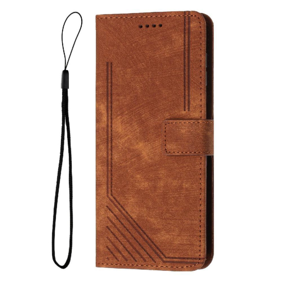 (Brown) Flip Case For Motorola Moto G56 Card Insertion Kickstand Wallet Pu Leather Brown 764563153213