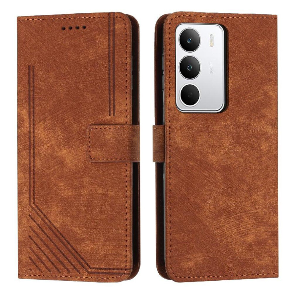 (Brown) Flip Case For Realme C71 Wallet Card Insertion Kickstand Pu Leather Brown 764563152919