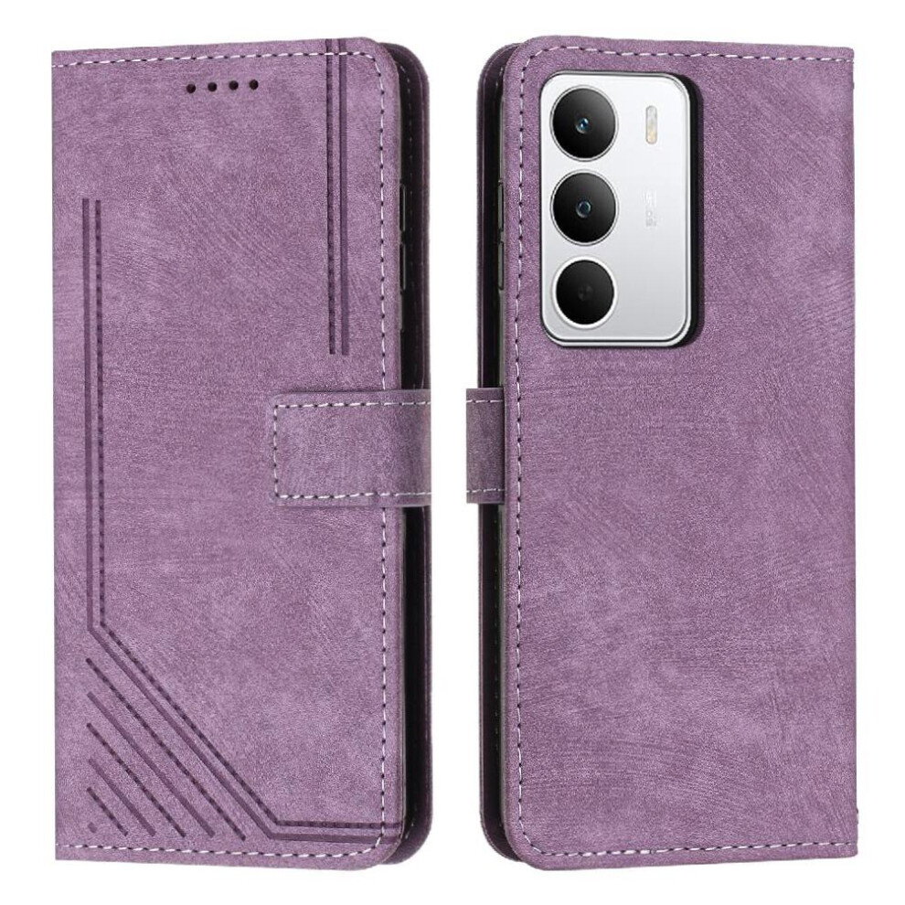 (Purple) Flip Case For Realme C71 Wallet Card Insertion Kickstand Pu Leather Purple 764563152964