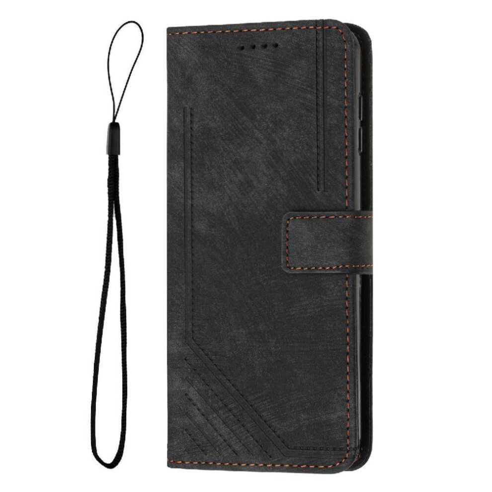 (Black) Flip Case For Itel A95 5G Pu Leather Card Insertion Kickstand Wallet Black 764563153374