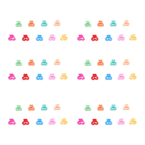 100 pezzi di mini pinze per capelli - cuori doppi colorati 1