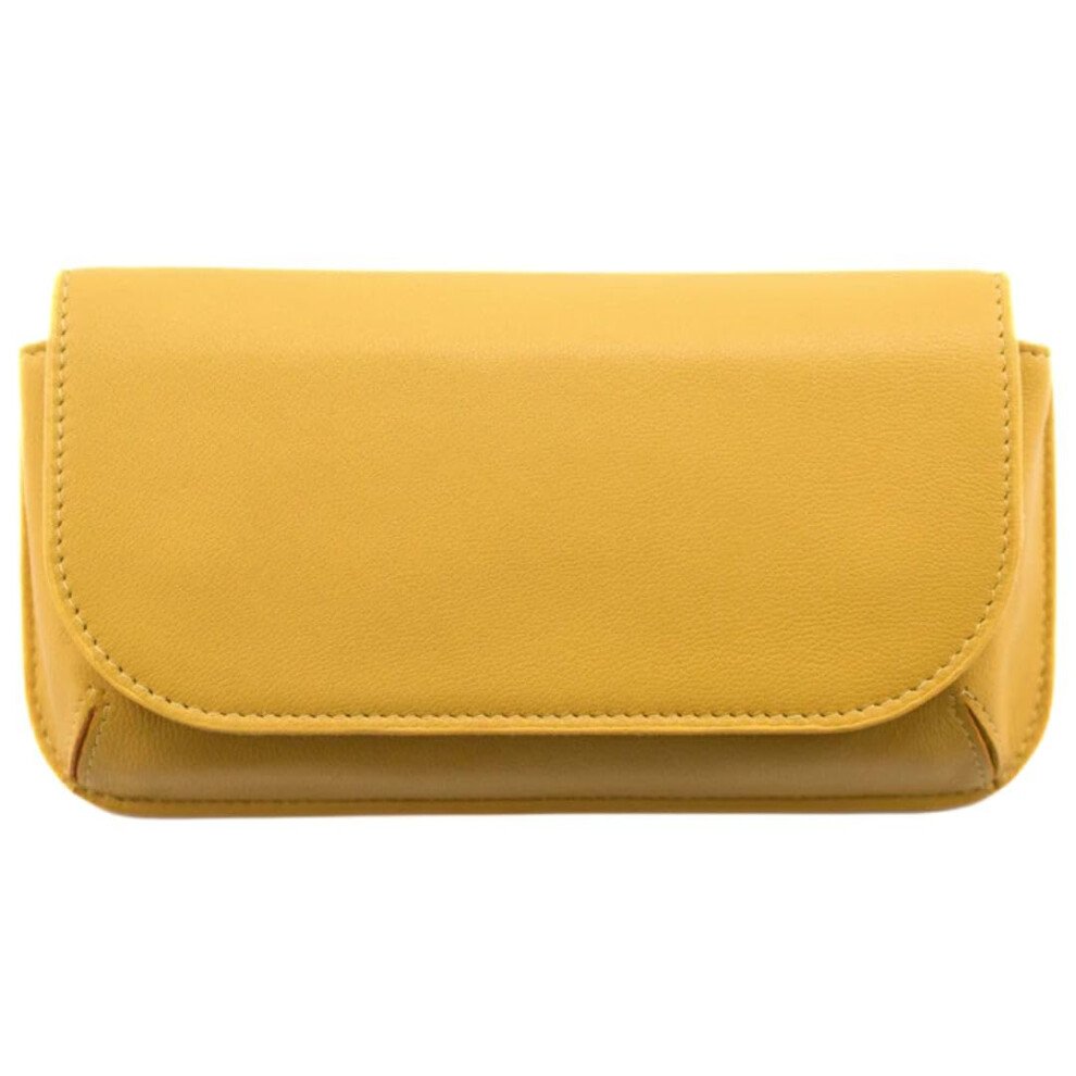Mala Leather (Mustard) Leather Large Structured Glasses Case