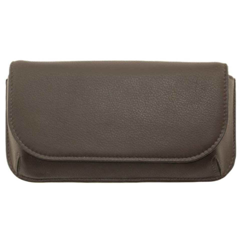 Mala Leather Brown (Brown) Leather Large Structured Glasses Case
