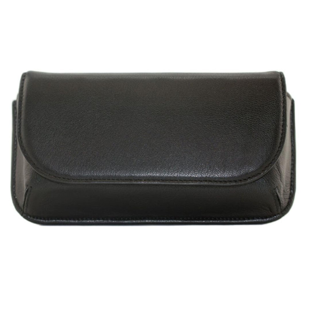 Mala Leather Black (Black) Leather Large Structured Glasses Case