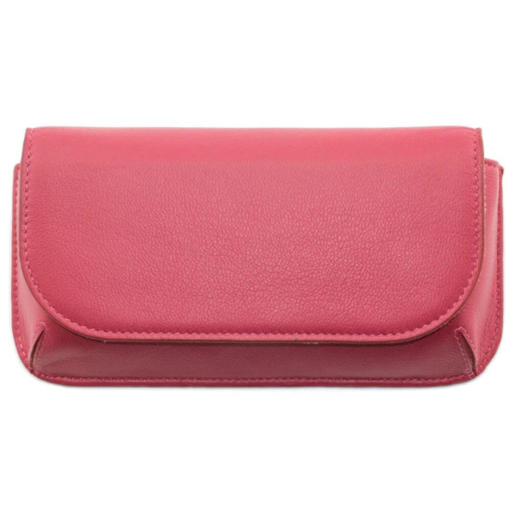 Mala Leather (Raspberry) Leather Large Structured Glasses Case