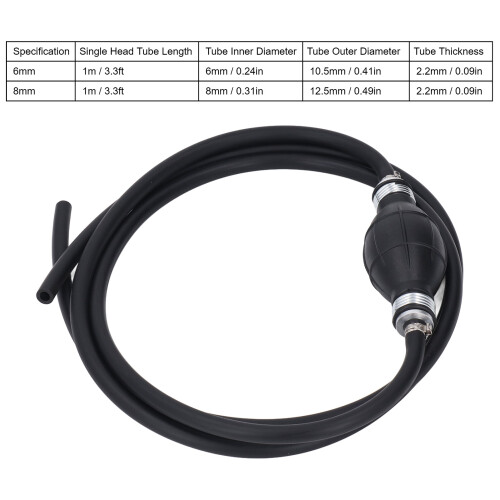 Pompe manuelle de transfert de carburant 6mm 1m NBR SingleHead 1
