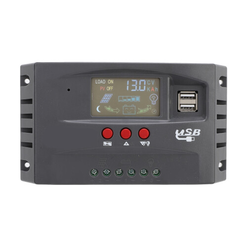 MPPT Solar Charge Controller 12V/24V 30A LCD DP USB Regulator 2