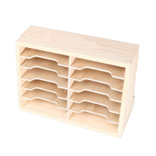 Handyhüllen-Box Aufbewahrungshalter 12 Fächer Tischhalter aus Holz für Zuhause und Klasse
