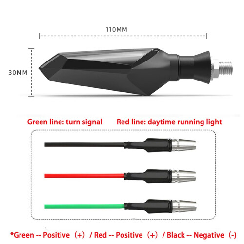 2 Stück 12V LED-Blinkleuchte 110x30mm Rot/Gelb 2