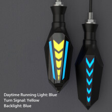 2 pièces de feux clignotants 12V, 110x30mm, Bleu/Jaune