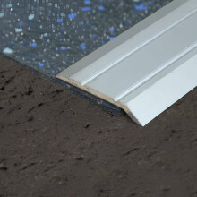Matt Silver Aluminium Ramp Profile 30mm Self Adhesive Vinyl LVT Edge Trim TAV 2.7m