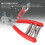 Steel Badminton Racket Stringing Clamp with 3 Springs, Red 6