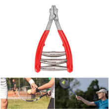 Steel Badminton Racket Stringing Clamp with 3 Springs, Red
