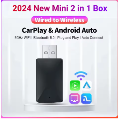 Wireless Carplay Adapter Android Auto Wireless Smart Dongle 2in1 1