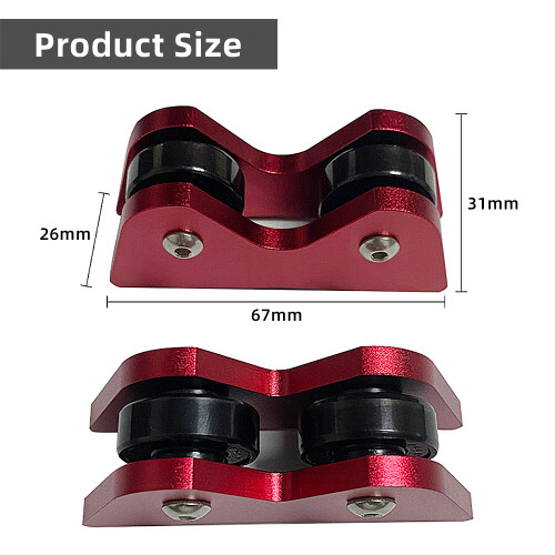 Queue-Geradheitsprüfer 2 Stück Schwarz/Rot 67  31  26 mm 1
