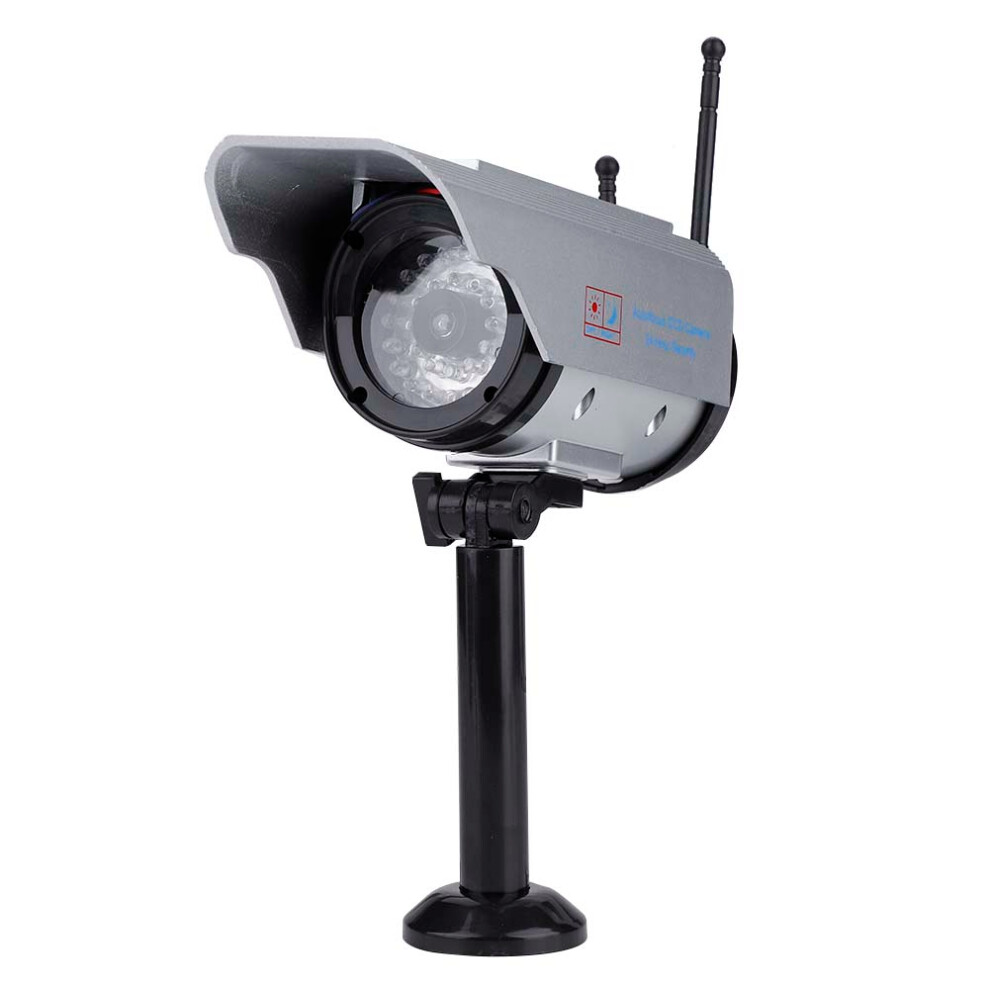 Solar Dummy Security Camera - Adjustable Indoor Outdoor Fake Camera, Silver 6931334346462