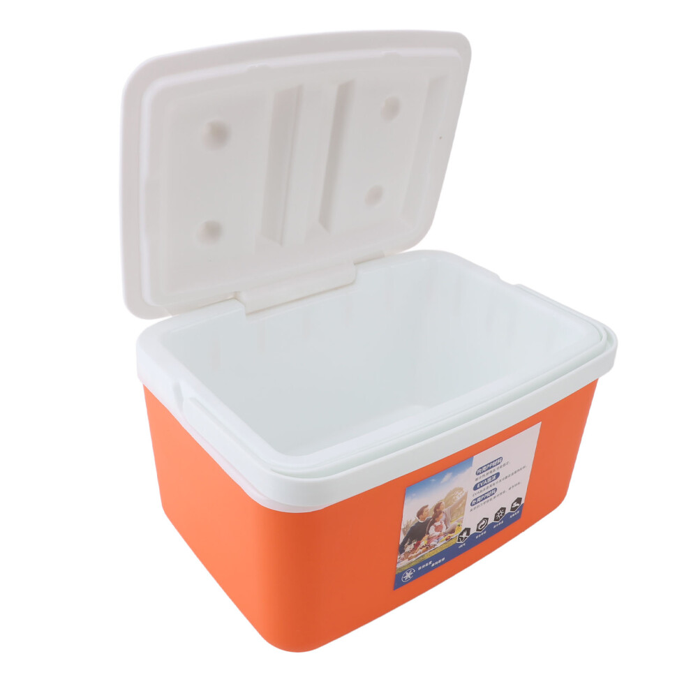8L Insulated Portable Cooler Box, Orange, 32.5x24x20cm