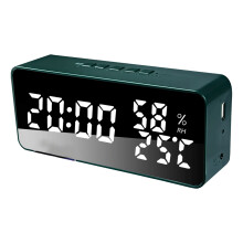 Wecker für Schlafzimmer, 5 Weckzeiten, LED-Anzeige, Spiegel-Schreibtischuhr mit Schlummerfunktion, Countdown, 12/24H-Modus, elektronische D