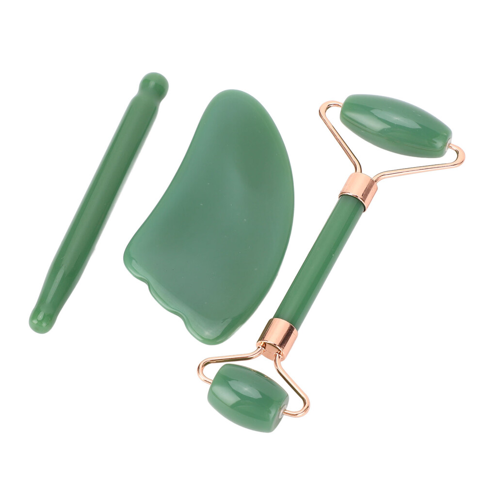 Green Jadestone Roller Massage Gua Sha Set Â Jade, Double Heads