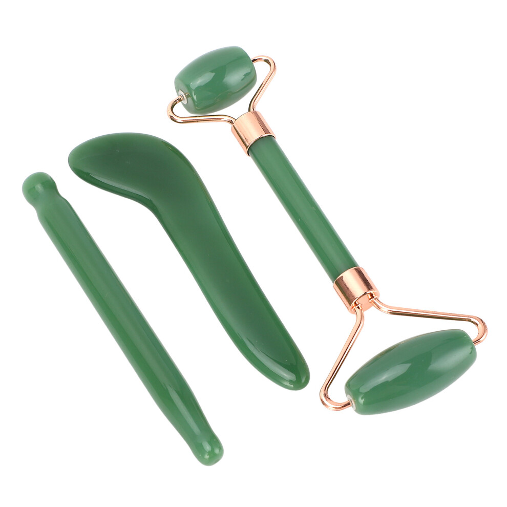 3pcs Jadestone Gua Sha Face Roller Set | Anti-Aging, Improve Circulation, Green-image-OPC-PJCWYCT-NEW