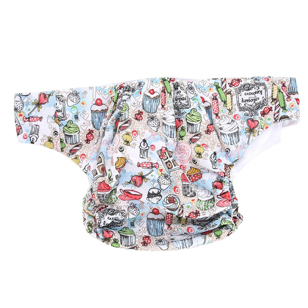 Reusable Adult Cloth Diaper Washable Breathable, Fits Waist Up to 125cm