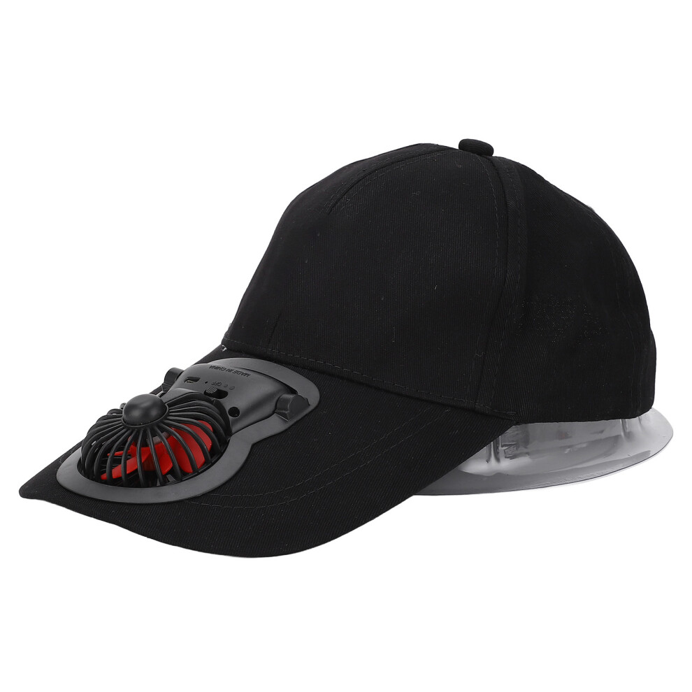 USB Rechargeable Hat Fan with Wide Brim, 300mAh, 32x20cm-image-OPC-PJCWZVV-NEW