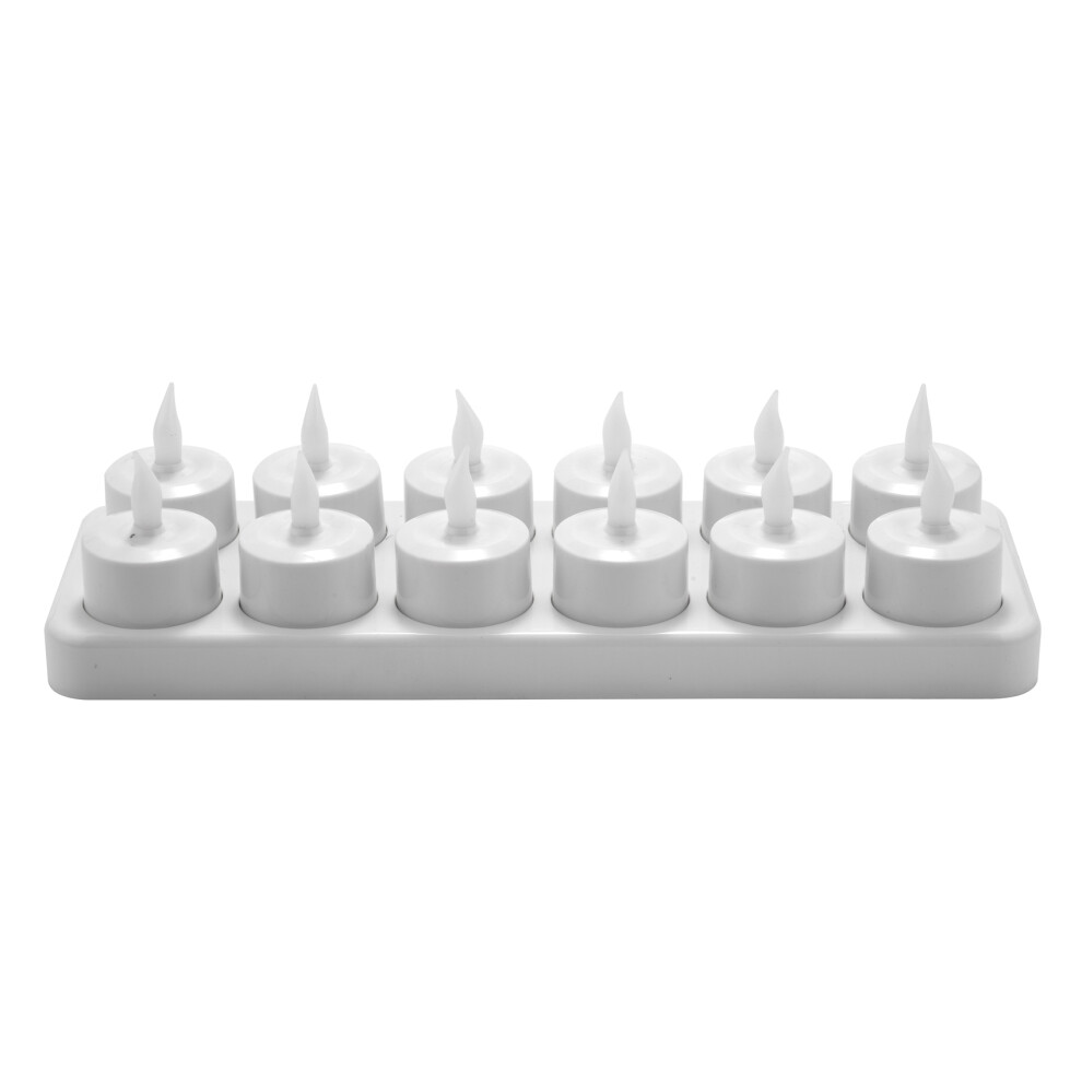 Rechargeable LED Electric Candles Lights, Set of 12,White US Plug-image-OPC-PJCX22V-NEW