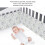 Baby Cot Bumper Cushion 131x30cm Owl Pattern Safety Protector 5