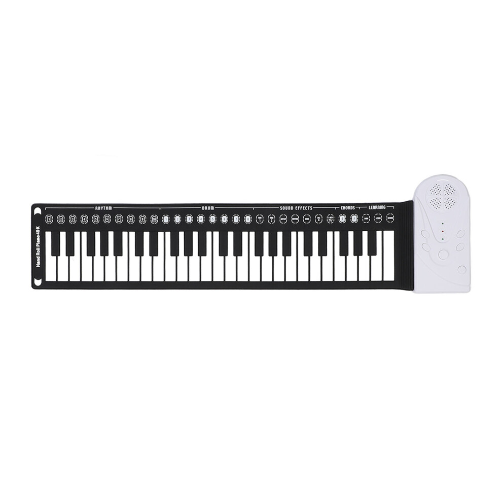 Portable 49-Key Folding Electronic Keyboard White, 83x22.5cm