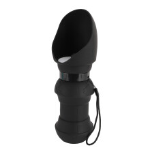 Bottiglia d'acqua per cani con ciotola pieghevole - 28,5x9x9 cm - nero