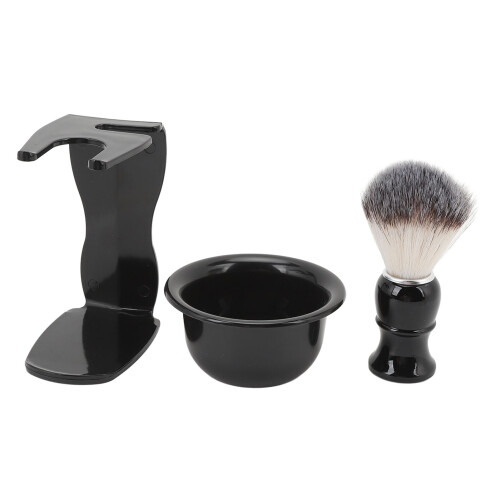 3 in 1 Pennello da barba con ciotola e supporto in ABS nylon 1