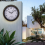 Wall Clock with Thermometer IP44 Vintage Round Garden Decor Clock 4
