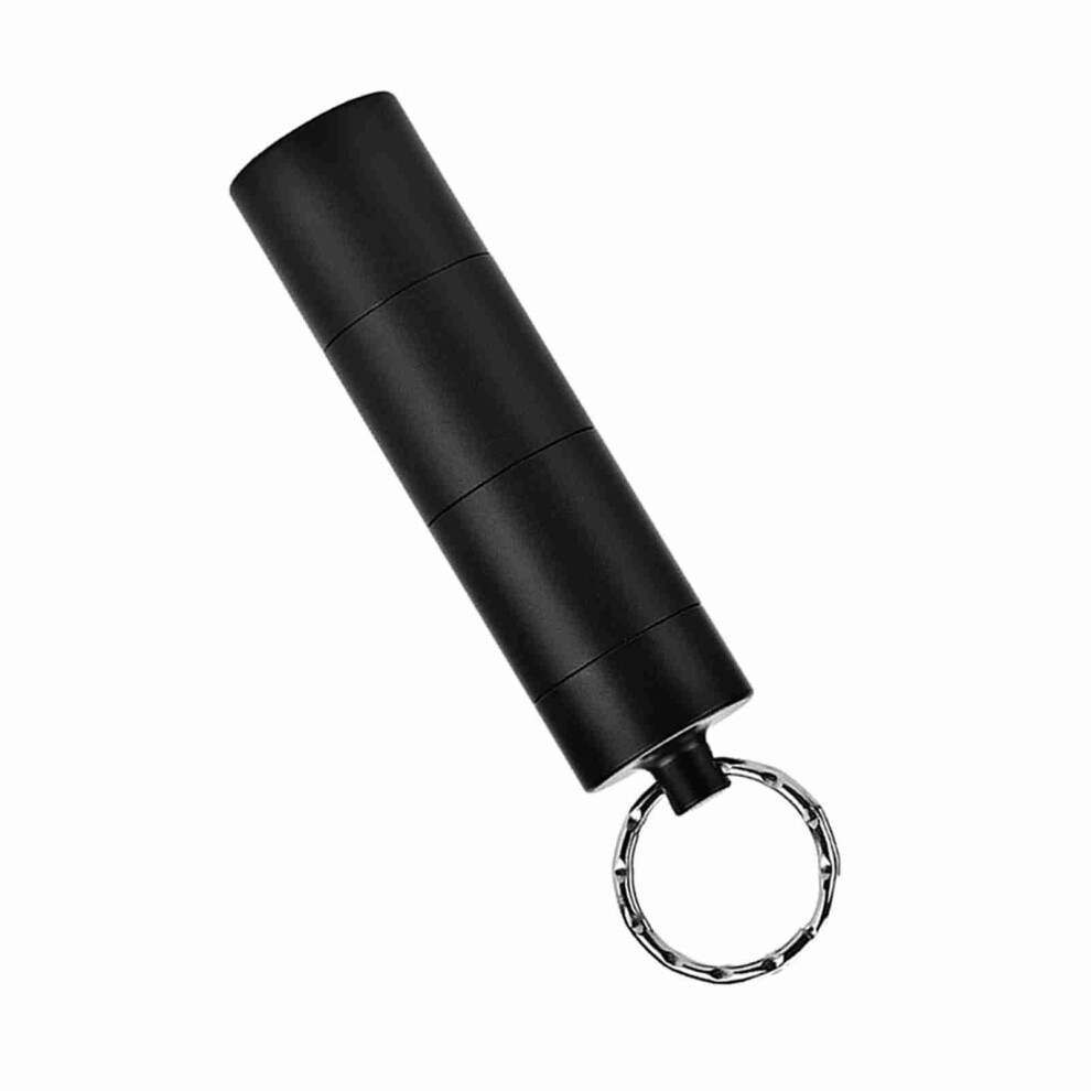 Black Waterproof Aluminum Alloy Pill Bottle Holder, 8Cm, Outdoor Survival
