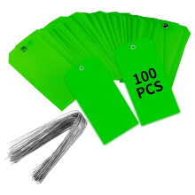 100 Stück 4 3/4 Zoll x 2 3/8 Zoll Kunststoff-Versandanhänger (grün)