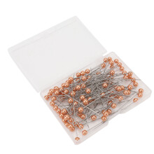 100 Stück perlmutierte Kugelkopfnadeln 6,5 cm Orange