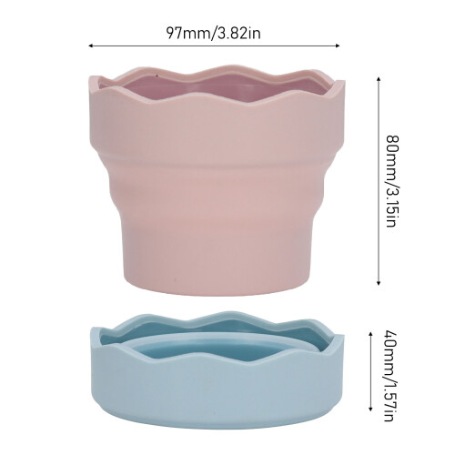 Lot de 3 lave-pinceaux pliants 97x80mm rose 1