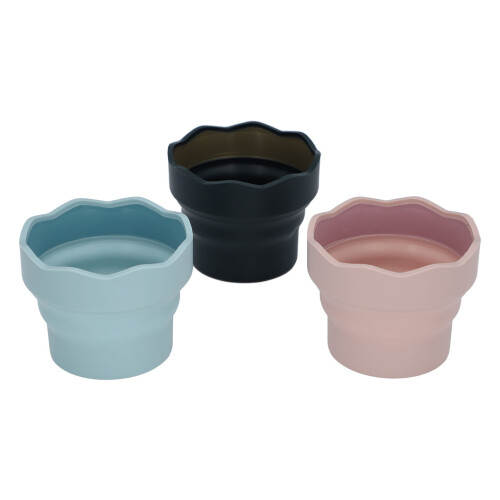Lot de 3 lave-pinceaux pliants 97x80mm rose 2