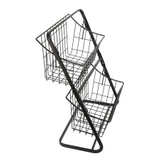 2-stöckiger Obstkorb aus Kohlenstoffstahl-Gitter 954 g