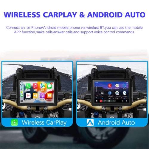 Motorcycle GPS Navigation Wireless Carplay Android Auto MP5 Player 2