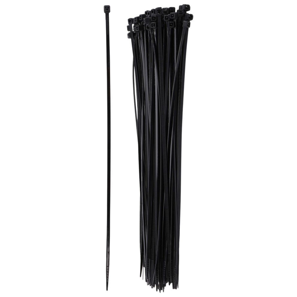 100 X Thin Black Cable Tidy Ties Zip Ties Cord Strap Wrap 200 X 3Mm 4713699801273