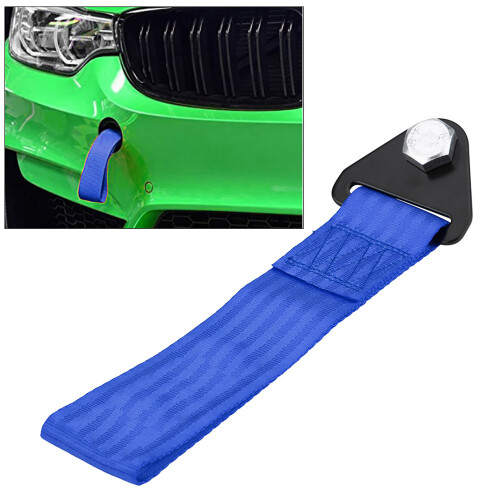 Blue Racing Car Tow Strap Rope Universal for Front Rear Bumper Hook 2