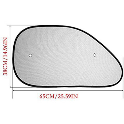 Protetor solar para janela lateral de carro com ventosas, 2 peças, 25,59 x 14,96 polegadas 2