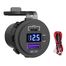 Car Charger Socket 12V 24V 3.0 USB SUV Car Charger Waterproof 36W