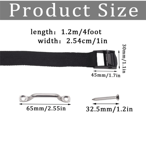 2,5 cm x 1,2 m batterispännband för båtar, bagagerem, bilar 1