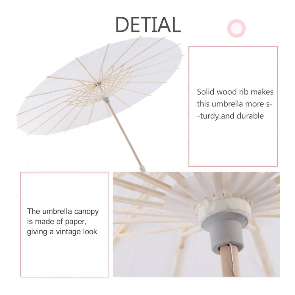 Chic White 60cm Paper Umbrella Parasol - School Decor & Photography Prop-image-OPC-PJCXBJY-NEW