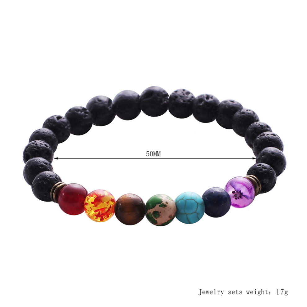 Lava Beads Elastic Bangle Bracelet Jewelry Beaded Gift for Men Women 8mm Style-image-OPC-PJCXCJ5-NEW