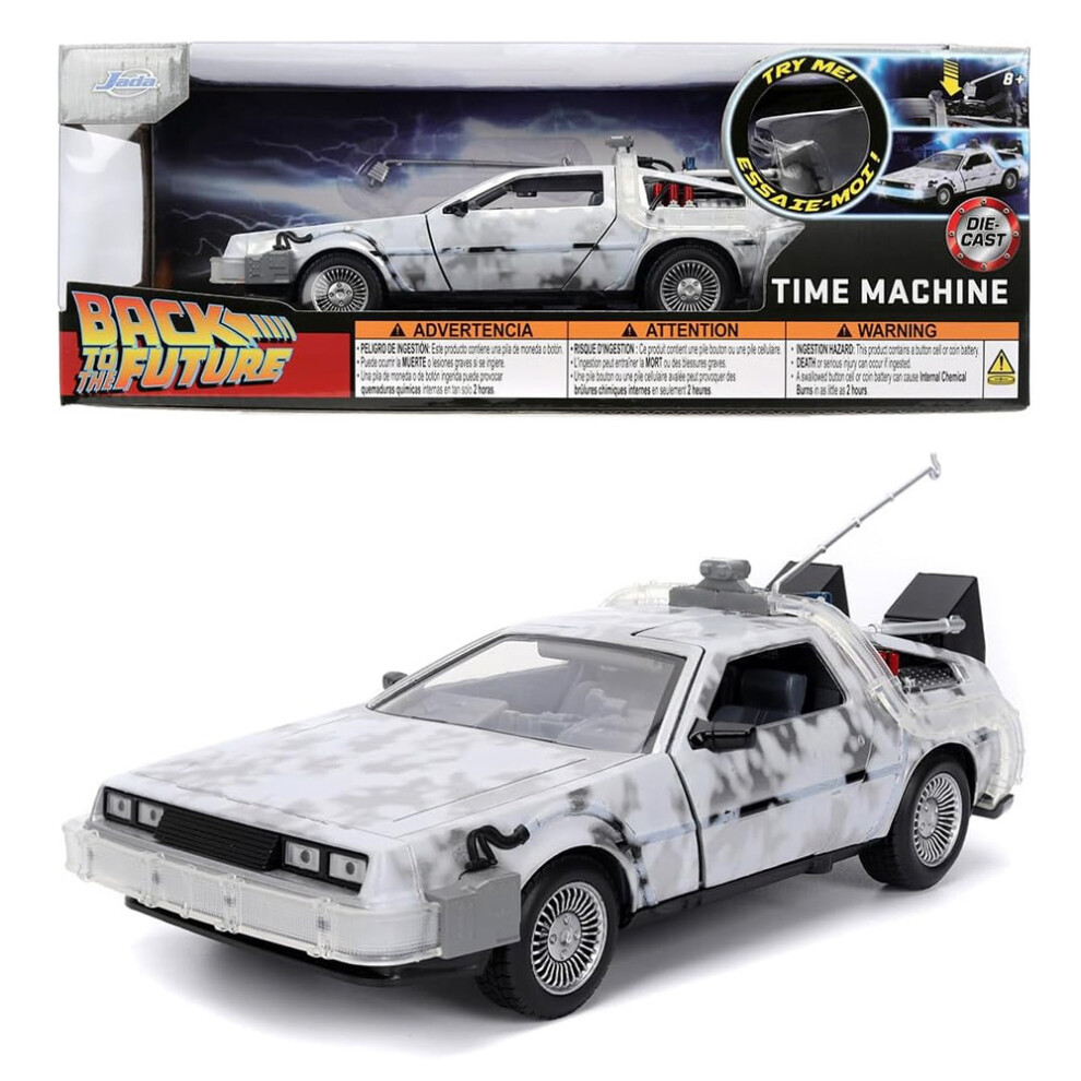 Jada Back To The Future: Delorean Time Machine (Frosted) 1:24 Diecast Car