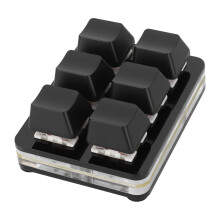 Tastiera fai-da-te a 6 tasti, interruttore rosso, USB-C, nera