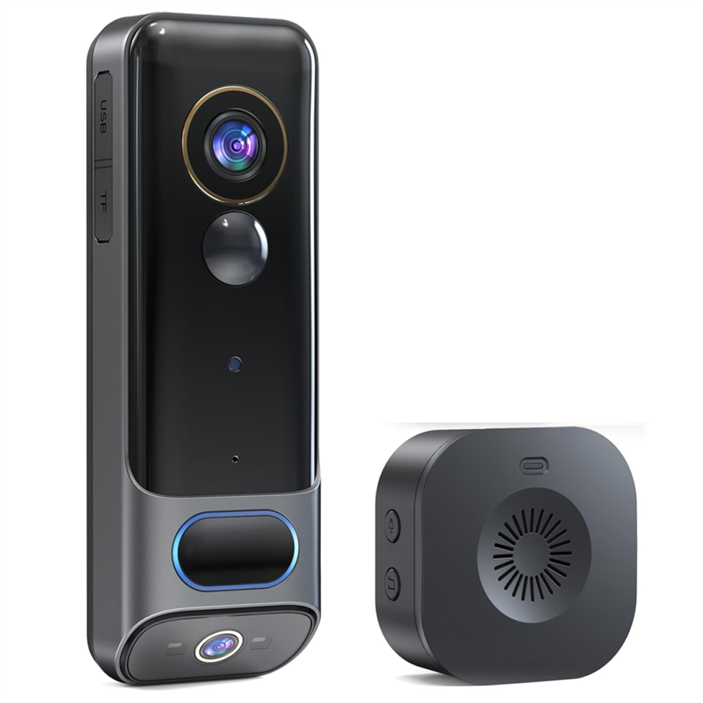 Dual Doorbell Camera Wireless No Subscription,2K Smart Door Camera 4713699804830