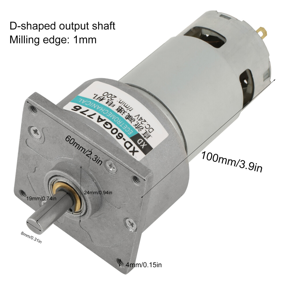 Precise 35W 24V Micro Dc Metal Gear Motor With Cw/Ccw And 200Rpm 4991334387461